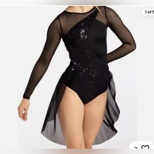 Balera Black Glitter Kids Bodysuit